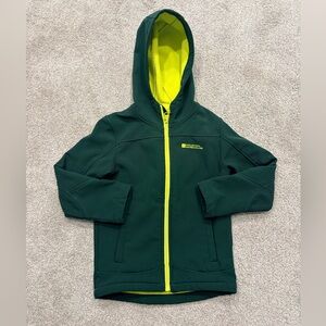 Fleece Lined Hooded Jacket with Yellow Accents